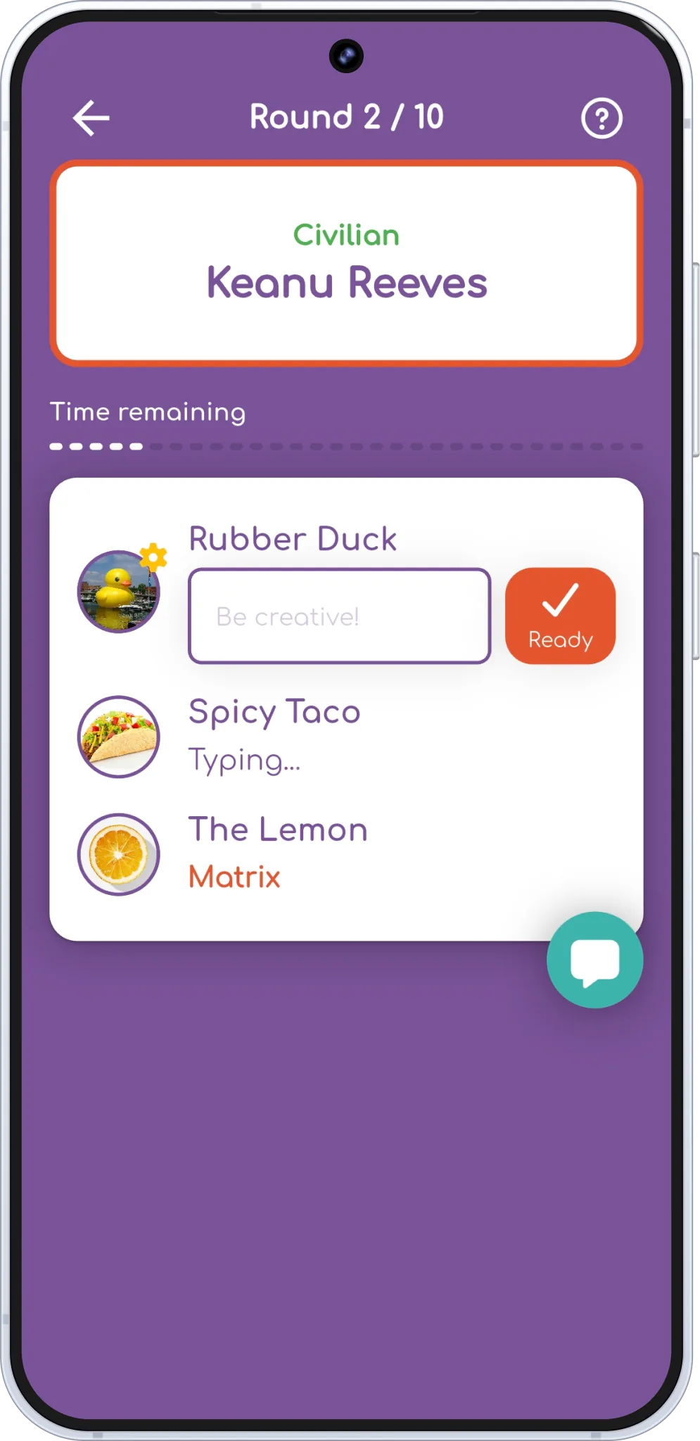 Imposter Elite party game on Android — game room lobby