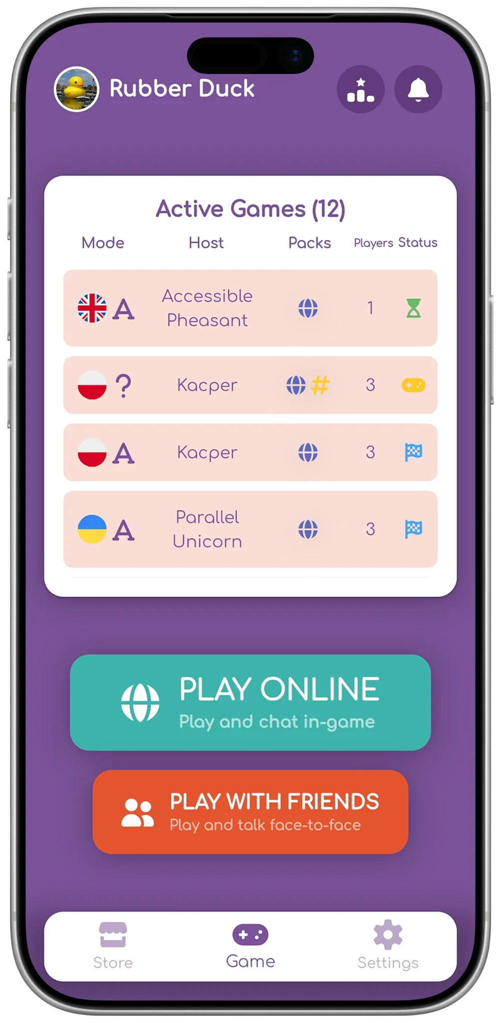 Imposter Elite party game on iPhone — player role reveal screen